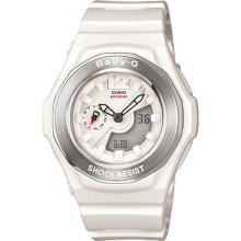 Casio Baby-G White Resin Digital Analog Watch BGA-140-7BDR BGA-140-7