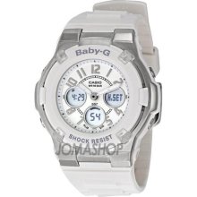 Casio Baby G White Resin Digital Analog Ladies Watch BGA110-7BCR ...