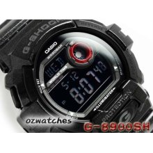 Casio G-shock Digital G-8900 G-8900sh G-8900sh-1dr Metallic Black Flash Alert