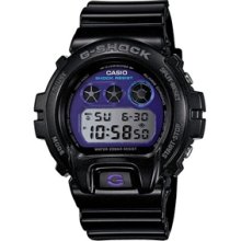 Casio G-Shock DW-6900MF-1 Resin Black w/Purple Face Watch - black regular