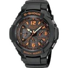 Casio G Shock Solar Atomic Black and Orange Dial Mens Watch GW300 ...