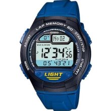 Casio Illuminator W-734-2a Men's Wrist Watch Digital Blue Resin Guarantee Zxc