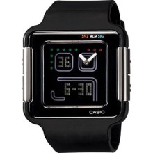 Casio Unisex Core LCF20-1 Black Resin Quartz Watch with Digital Dial