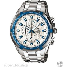 Casio Watch Edifice White Steel Ef-540d-7a2 White Blue New-color