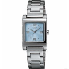 Casio Women's LTP1237D-2A Silver-Tone Blue Dial Analog Quartz Watch