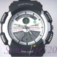 Casual Analog Digital Mens Women Dual Time Quartz Watch