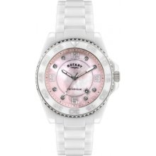 CEWBS-07 Rotary Ceramique White Pink Watch