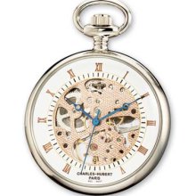 Charles Hubert Chrome Finish Brass Open Face Pocket Watch