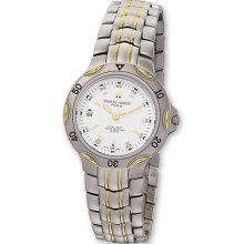 Charles Hubert Ladies Ip-Plated Two-Tone Titanium White Dial Watch XWA1771