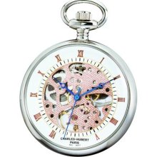 Charles Hubert Mechanical Pocket Watch with Rose Gold Tone Accents