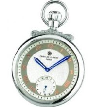 Charles-Hubert- Paris 3873-W 47mm Mechanical Pocket Watch - Chrome