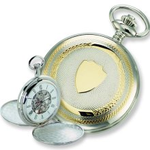 Charles Hubert Two-tone Gold-plated Double Cover Pocket Watch