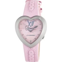 Chronotech Children's Pink Dial Heart Shaped Leather Quartz Watch