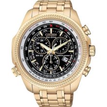 Citizen Bl5403-54e Mens Watch Perpetual Calendar Alarm Chrono Rose Gold Tone