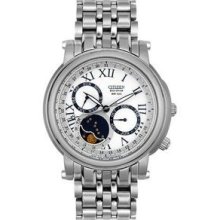 Citizen Calibre 8651 Moon Phase Ap1010-51a Eco-drive Silver Tone Men's Watch