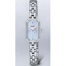 Citizen Eco Drive Ladies` Silver Silhouette Watch With Mop Octagon Dial