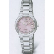 Citizen Eco Drive Ladies` Silver Silhouette Sport Watch With Pink Dial