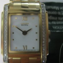 Citizen Eco-drive Lady's Watch Diamond All Ss Gold Tone