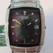 Citizen Eco-drive Men's Watch Quartz Diamond Solar Power Original Edition Black