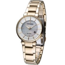 Citizen Lady Eco-drive Sapphire Dress Watch Rose Gold Ew1792-51a Made In Japan