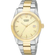 Citizen Mens $185 Two-tone Watch W/date Bk1414-56p