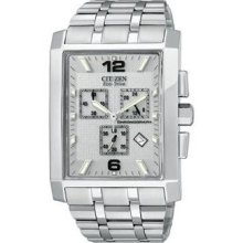 Citizen Mens Eco-Drive Largo Stainless Steel Silver Dial Watch