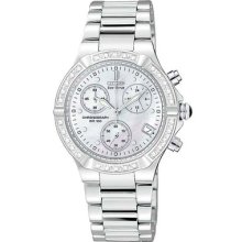 Citizen Women's Eco-Drive Riva Diamond Bezel Chronograph Watch #Fb1020-52D