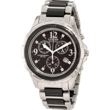 Citizen Women's FB1241-53E Eco Drive Black Ceramic Chrono Watch