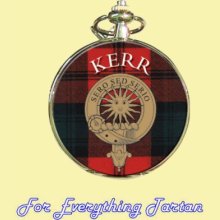 Clan Kerr Tartan Clan Crest Silver Plated Mens Pocket Watch - Multi-color - Silver Plated