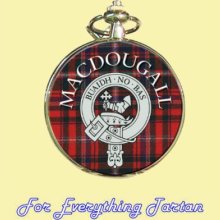 Clan MacDougall Tartan Clan Crest Silver Plated Mens Pocket Watch - Multi-color - Metal