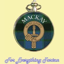 Clan Mackay Tartan Clan Crest Silver Plated Mens Pocket Watch - Multi-color - Metal