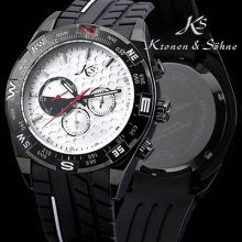 Classic Ks Automatic Mechanical Day Date Analog Men Silicone Sport Wrist Watch