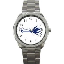 Colored Tattoo Unisex Silver-Tone Sports Metal Watch 28