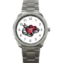 Colored Tattoo Unisex Silver-Tone Sports Metal Watch 06