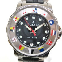 Corum Admirals Cup Wristwatch SS Rubber Black Silver