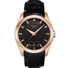 Couturier Men's Black Automatic Leather Strap Watch