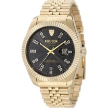 Croton Men's Cn307352ylbk Automatic Diamond Stainless Steel Gold Watch $500