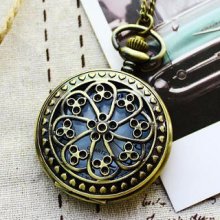 Cutout Flower Pocket Watch