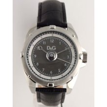 D&G Dolce & Gabbana Chalet Leather Strap Charcoal Dial Men's watch #DW0606