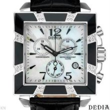 DEDIA LILY MQ Collection Brand New Chronograph Day date Watch With Precious Stones - Genuine Clean Diamonds and Mother of pearl