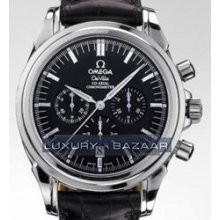 Deville Co-Axial Chronograph (SS / Black / Strap)