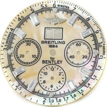 Dial - Breitling For Bentley 6.75 Custom Yellowish Pearl Mop Baguette Diamond