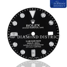 Diamond Black & Steel Color Dial For Rolex Submariner Watch