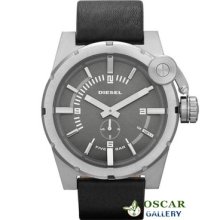 Diesel Advanced Dz4271 Men's Black Leather Watch 2 Years Warranty