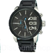 Diesel Chronograph Dz4255 | Black Silicone Wrapped Metal | 58.2mm X 51.9mm |