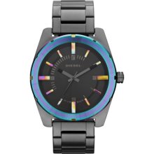 Diesel Dark Grey Ladies Gunmetal IP and Iridescent IP Stainless Steel Three Hand Watch