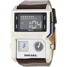 Diesel Leather Ana-digi Dual Time Black/mirror Dials Men's Watch Dz7174