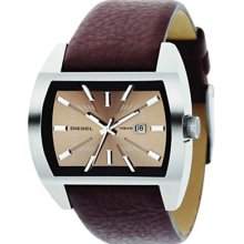 Diesel Men's DZ1114 Brown Leather Quartz Watch with Brown Dial