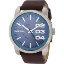 Diesel Men's DZ1512 Brown Leather Quartz Watch with Blue Dial