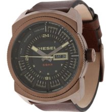 Diesel Men's DZ4239 Brown Calf Skin Analog Quartz Watch with Black Dial